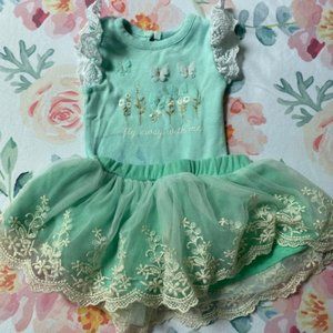 Bodysuit/tutu set- Teal, 3M